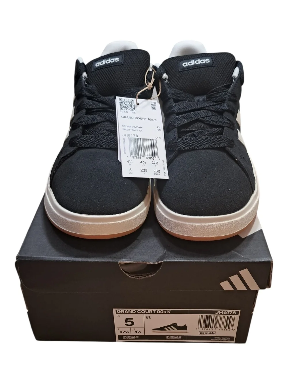 NWT Adidas Grand Court 00s Shoes Kids - Black/White - Multisize